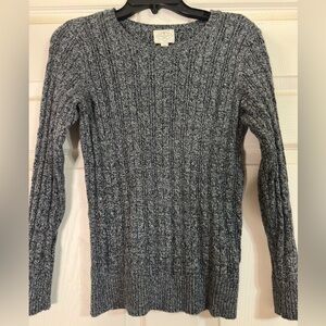St. John's Bay Friends Rachel Greene Gray Cable Knit Cotton Blend Sweater Size M